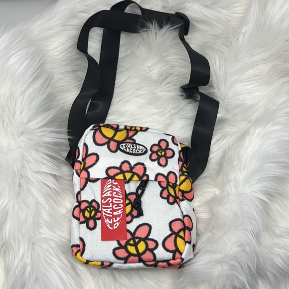 Zumiez Petals and Peacocks Flower/Peace Sign Crossbody Bag - Picture 2 of 6